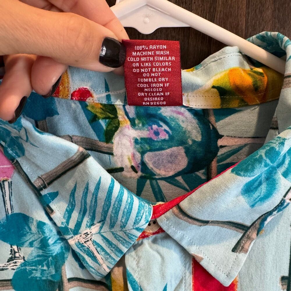 Junction west men's Hawaiian button up - Picture 4 of 7